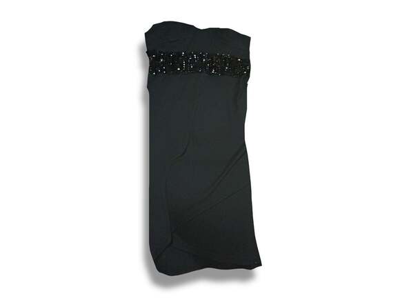 Ani Dresses & Skirts - Ani Strapless Black Midi Dress w/ Crystal Waistline Size Large NWT